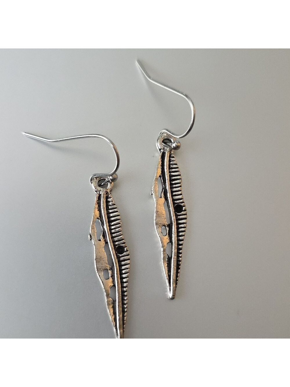 Silver  Leaf Earrings Lightweight 925 French Style  Posts